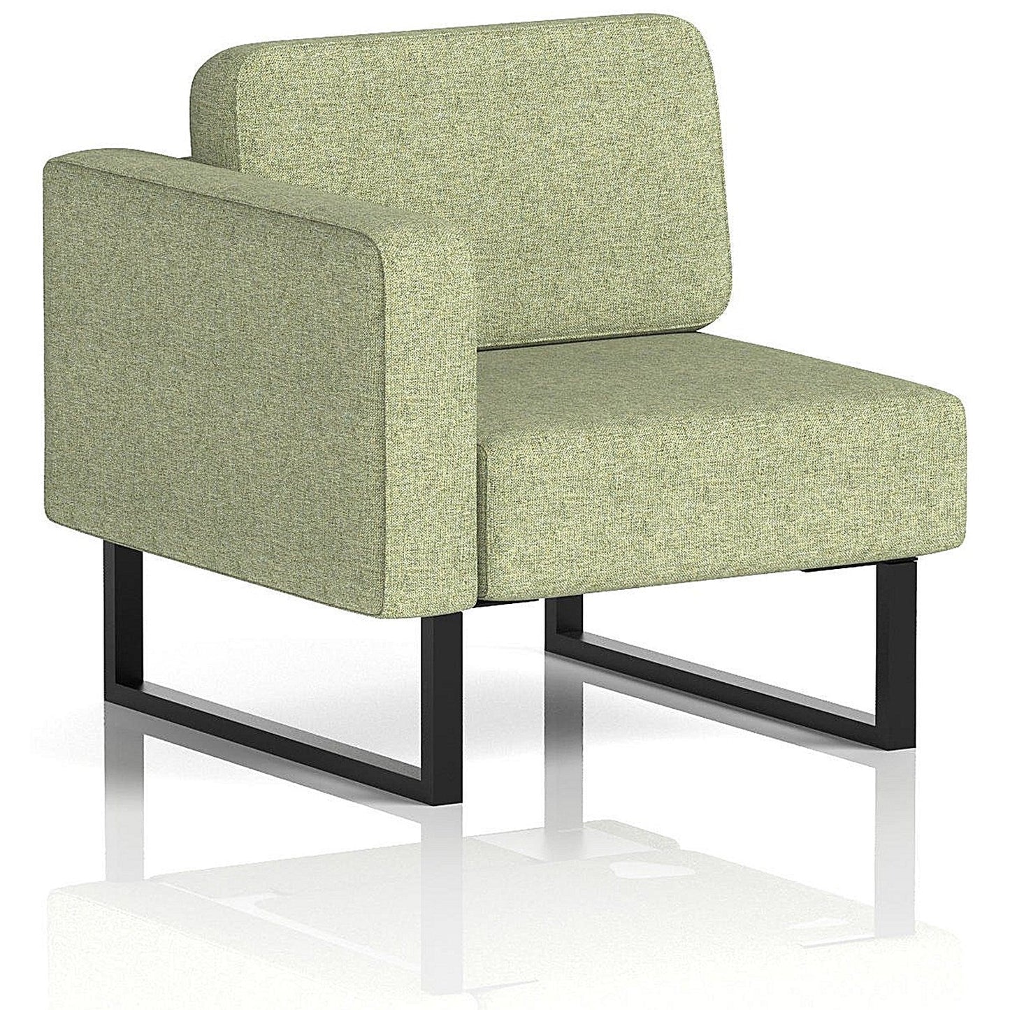 Brixworth Modular Seating Right Unit, With Black Legs, In Rivet Fabric, Burnish