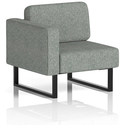 Brixworth Modular Seating Right Unit, With Black Legs, In Rivet Fabric, Prime