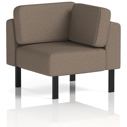Brixworth Modular Seating Corner Unit, With Black Legs, In X2 Fabric, Theory