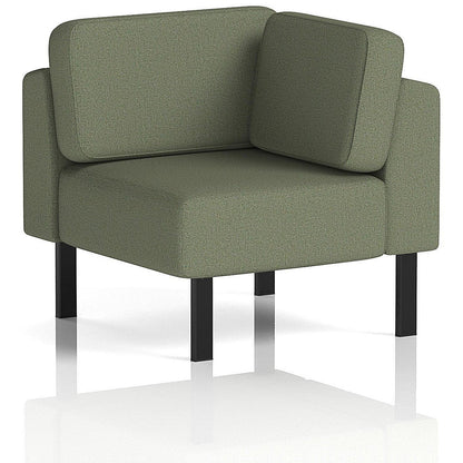 Brixworth Modular Seating Corner Unit, With Black Legs, In Main Line Flax Fabric, Monument