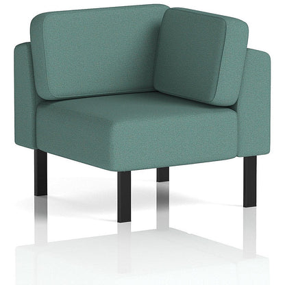 Brixworth Modular Seating Corner Unit, With Black Legs, In Sumi Fabric, Handa