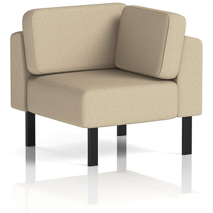 Brixworth Modular Seating Corner Unit, With Black Legs, In Yoredale Fabric, Gordale