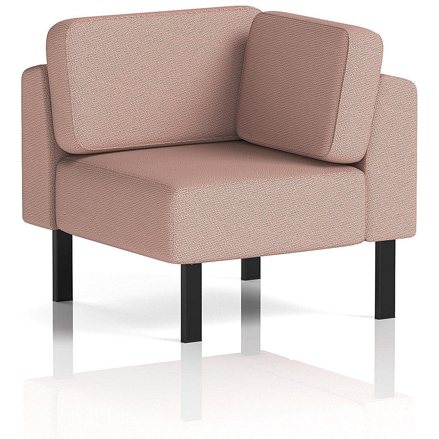 Brixworth Modular Seating Corner Unit, With Black Legs, In Yoredale Fabric, Kidstone