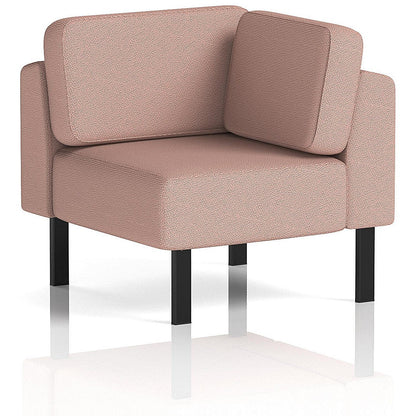 Brixworth Modular Seating Corner Unit, With Black Legs, In Yoredale Fabric, Kidstone