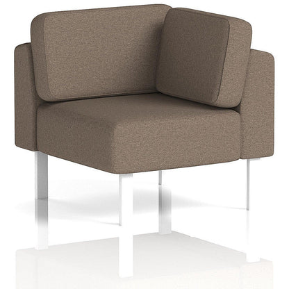 Brixworth Modular Seating Corner Unit, With White Legs, In X2 Fabric, Theory