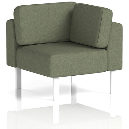 Brixworth Modular Seating Corner Unit, With White Legs, In Main Line Flax Fabric, Monument
