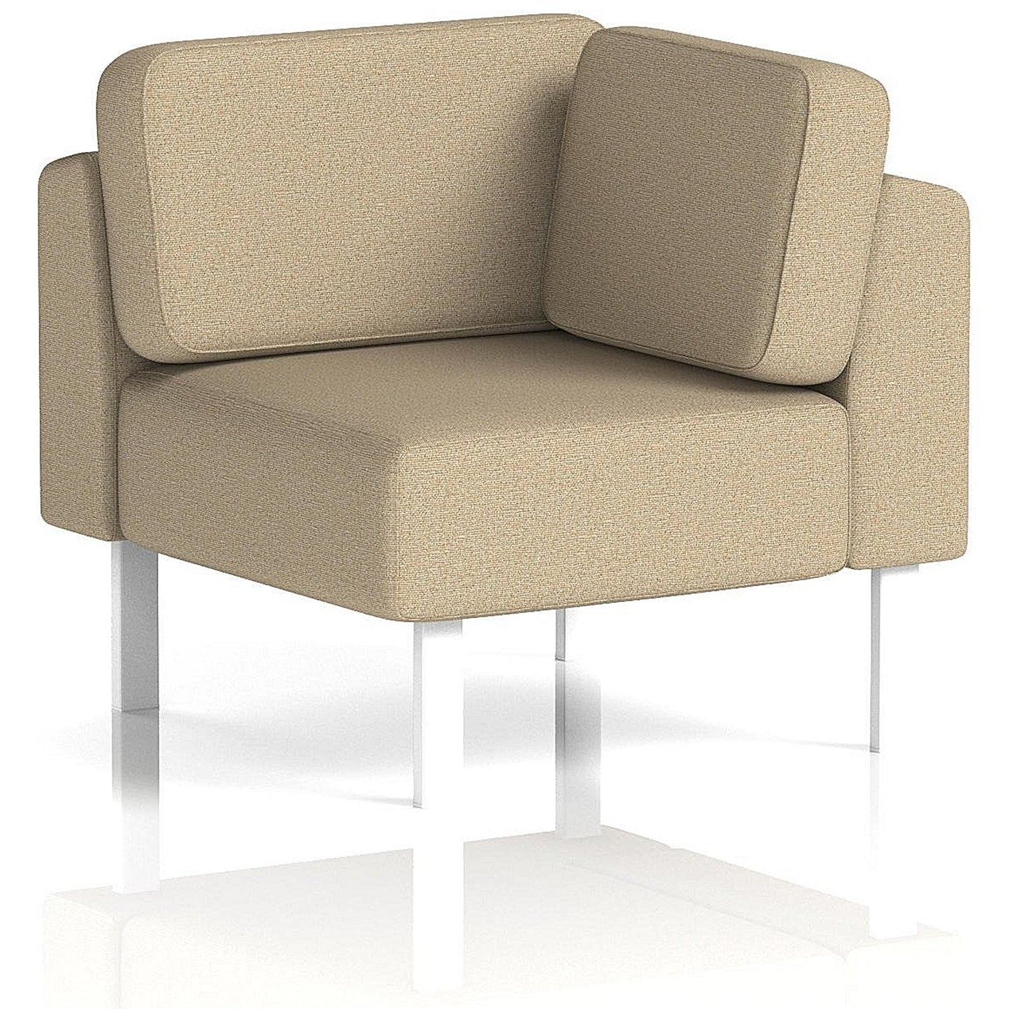 Brixworth Modular Seating Corner Unit, With White Legs, In Main Line Flax Fabric, Upminster