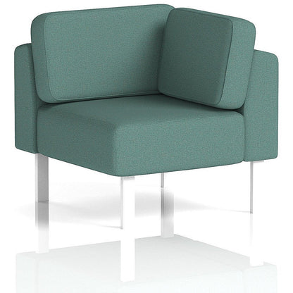 Brixworth Modular Seating Corner Unit, With White Legs, In Sumi Fabric, Handa