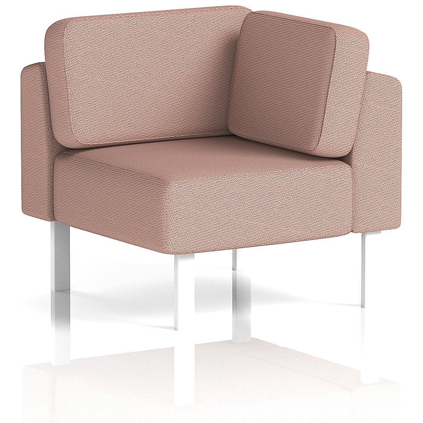 Brixworth Modular Seating Corner Unit, With White Legs, In Yoredale Fabric, Kidstone
