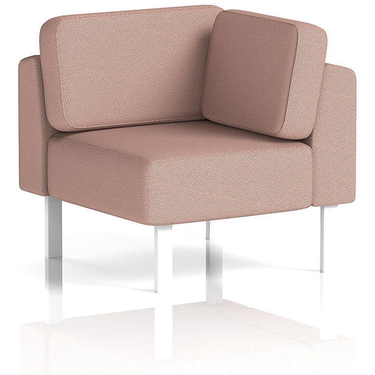 Brixworth Modular Seating Corner Unit, With White Legs, In Yoredale Fabric, Kidstone
