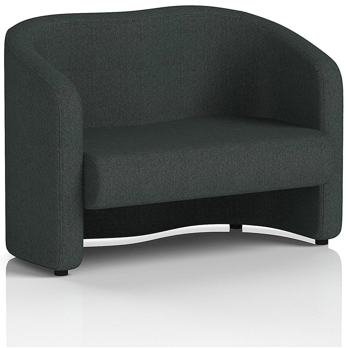 Lamport 2 Seater Sofa, With Black Feet, In Rivet Fabric, Charcoal