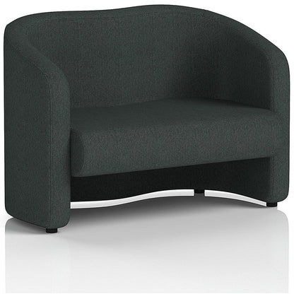 Lamport 2 Seater Sofa, With Black Feet, In Rivet Fabric, Charcoal