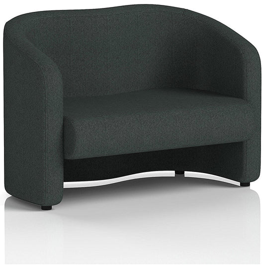 Lamport 2 Seater Sofa, With Black Feet, In Rivet Fabric, Charcoal