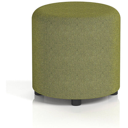 Harlestone Small Round Stool, In Rivet Fabric, Olive Body And Top