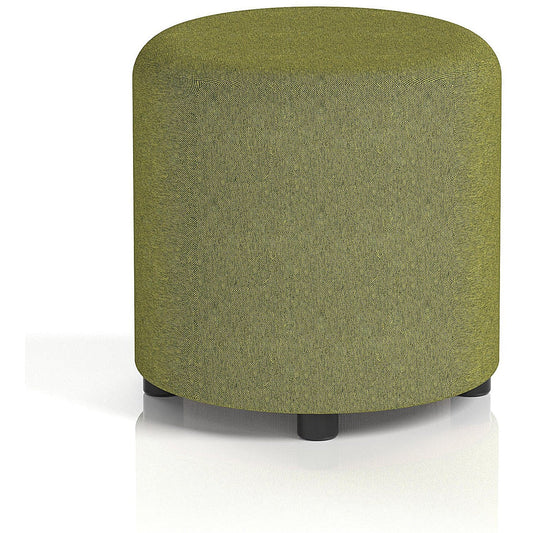 Harlestone Small Round Stool, In Rivet Fabric, Olive Body And Top