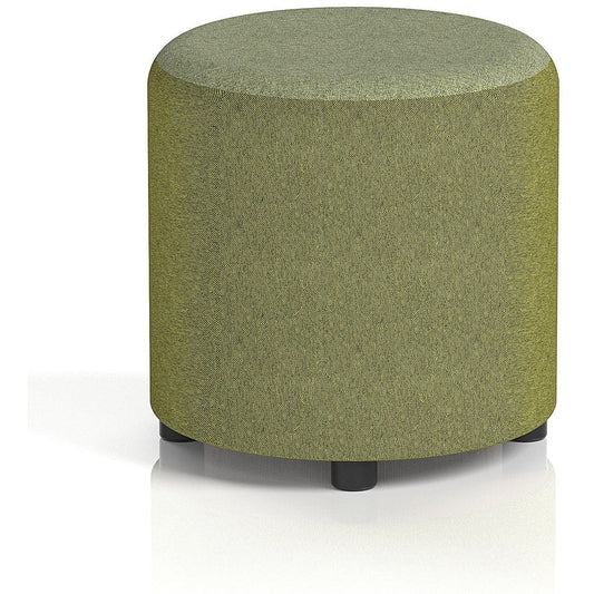 Harlestone Small Round Stool, In Rivet Fabric, Olive Body Burnish Top