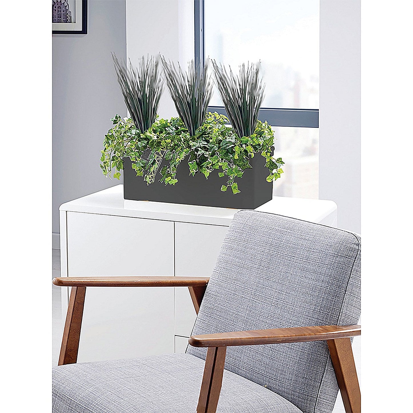 Ivy and Savannah Grass Matte White Trough LLRIVS700/RDYWH