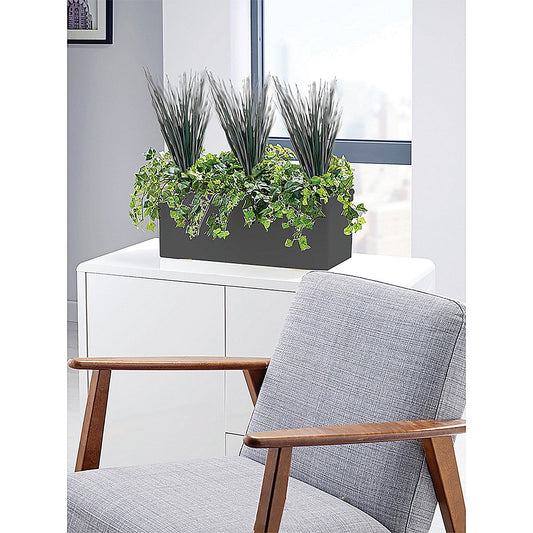 Ivy and Savannah Grass Matte White Trough LLRIVS700/RDYWH