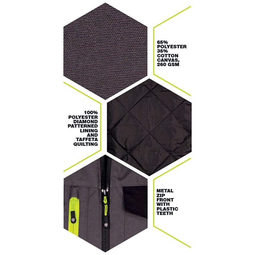 Flex Workwear Two-Tone Gilet, Grey & Black, Large