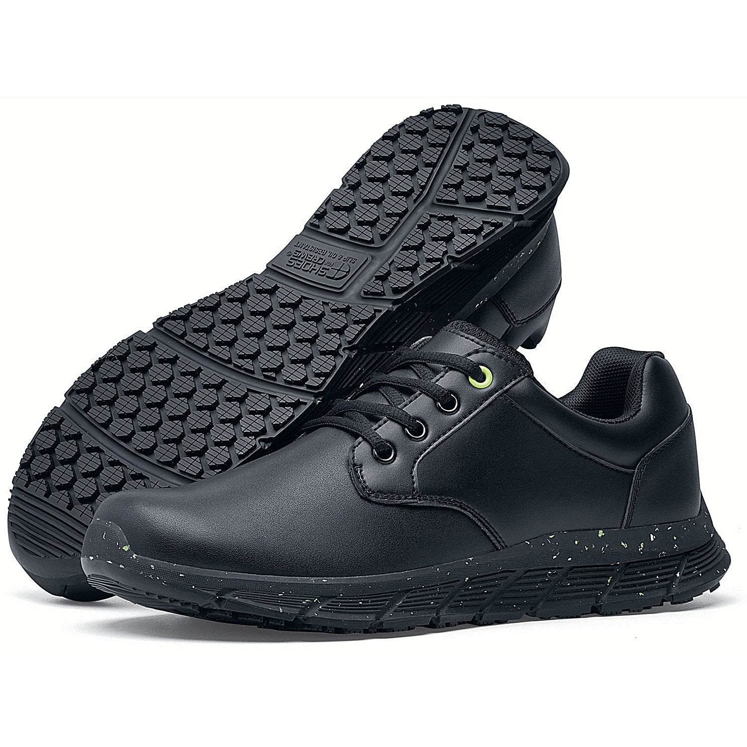 Shoes For Crews Saloon II Eco Mens Leather OB Shoes, Black, 5 Easy2Order : SFC17529