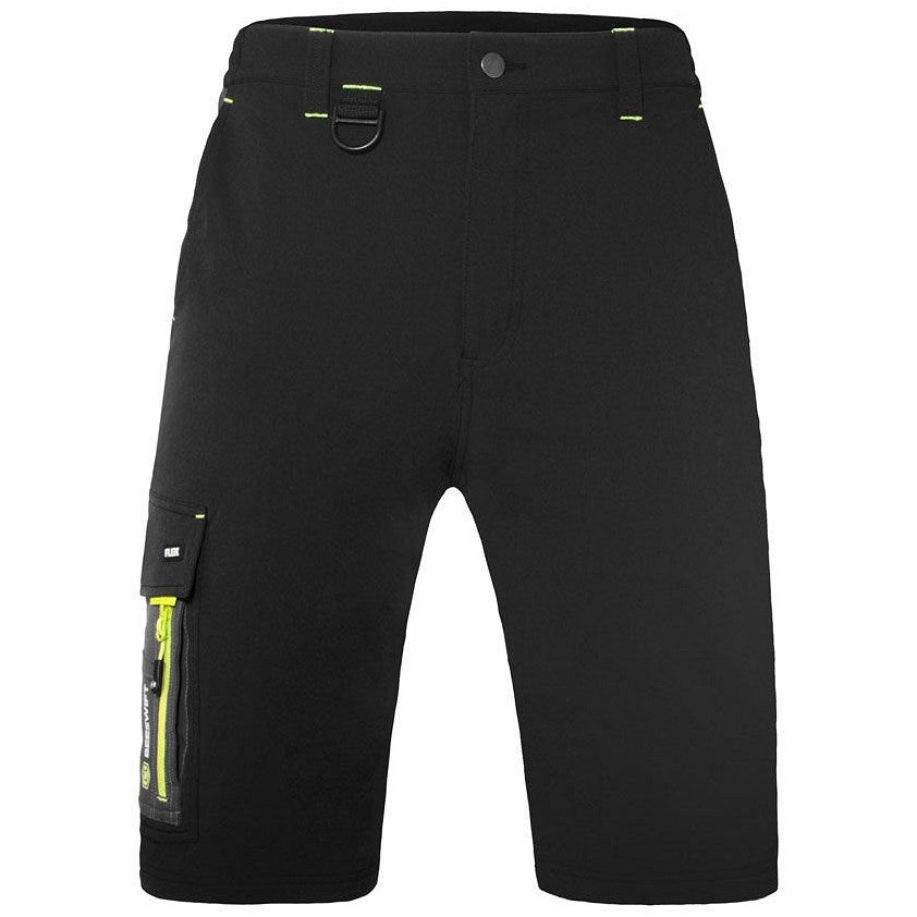 Flex Workwear Shorts, Black & Grey, 34