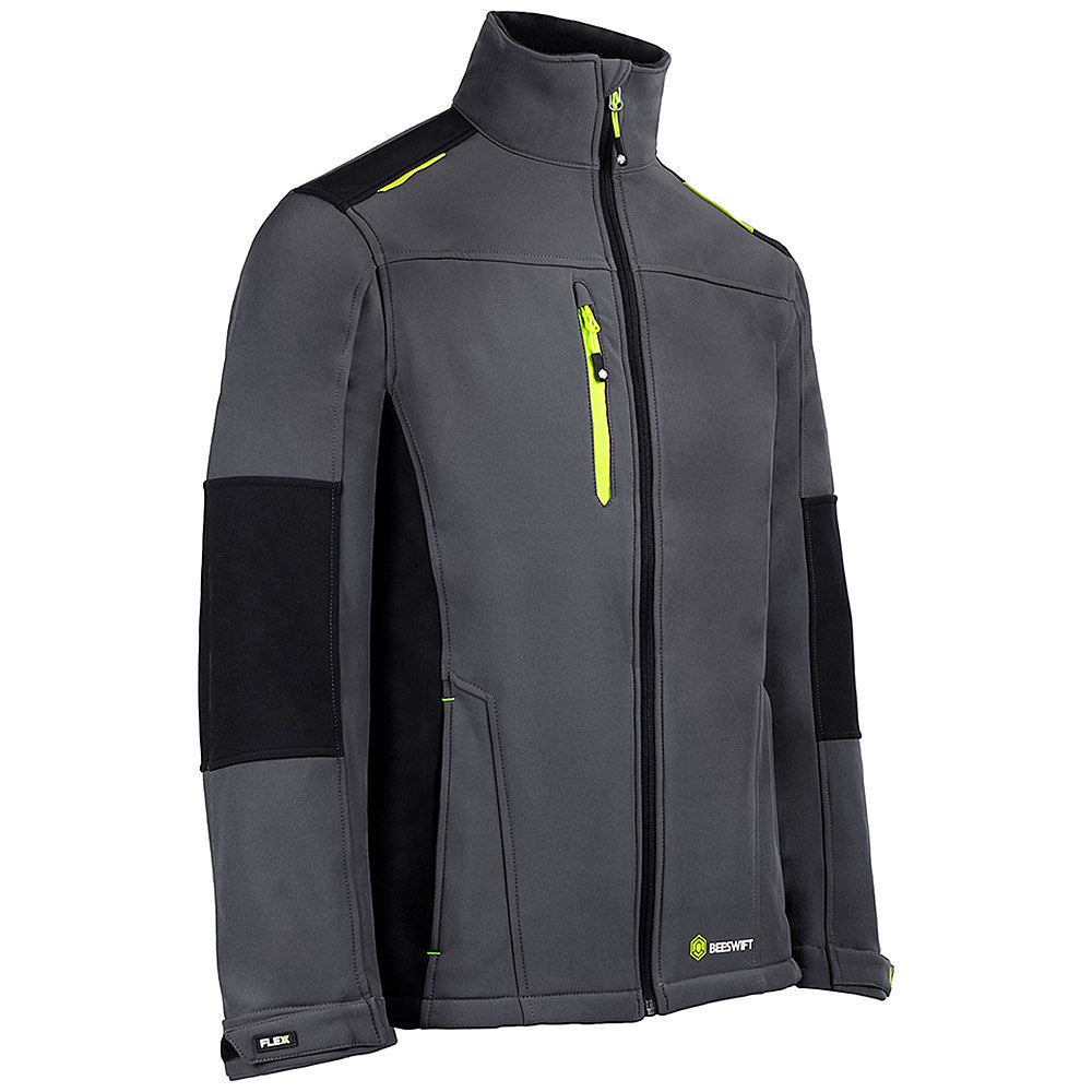 Flex Softshell Two-Tone Jacket, Grey & Black, Medium