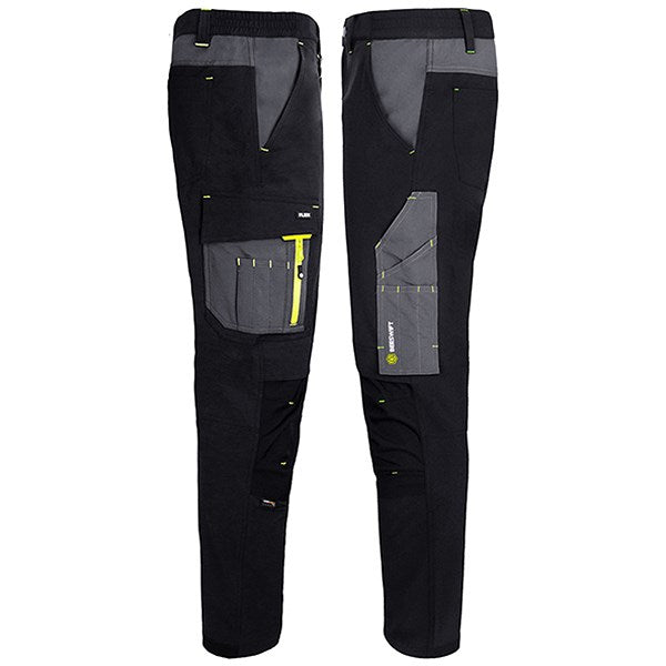 Flex Workwear Two-Tone Trousers, Black & Grey, 36T