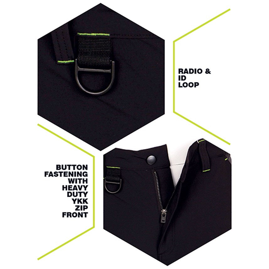 Flex Workwear Two-Tone Trousers, Grey & Black 44S Easy2Order : SFTGYBL44S
