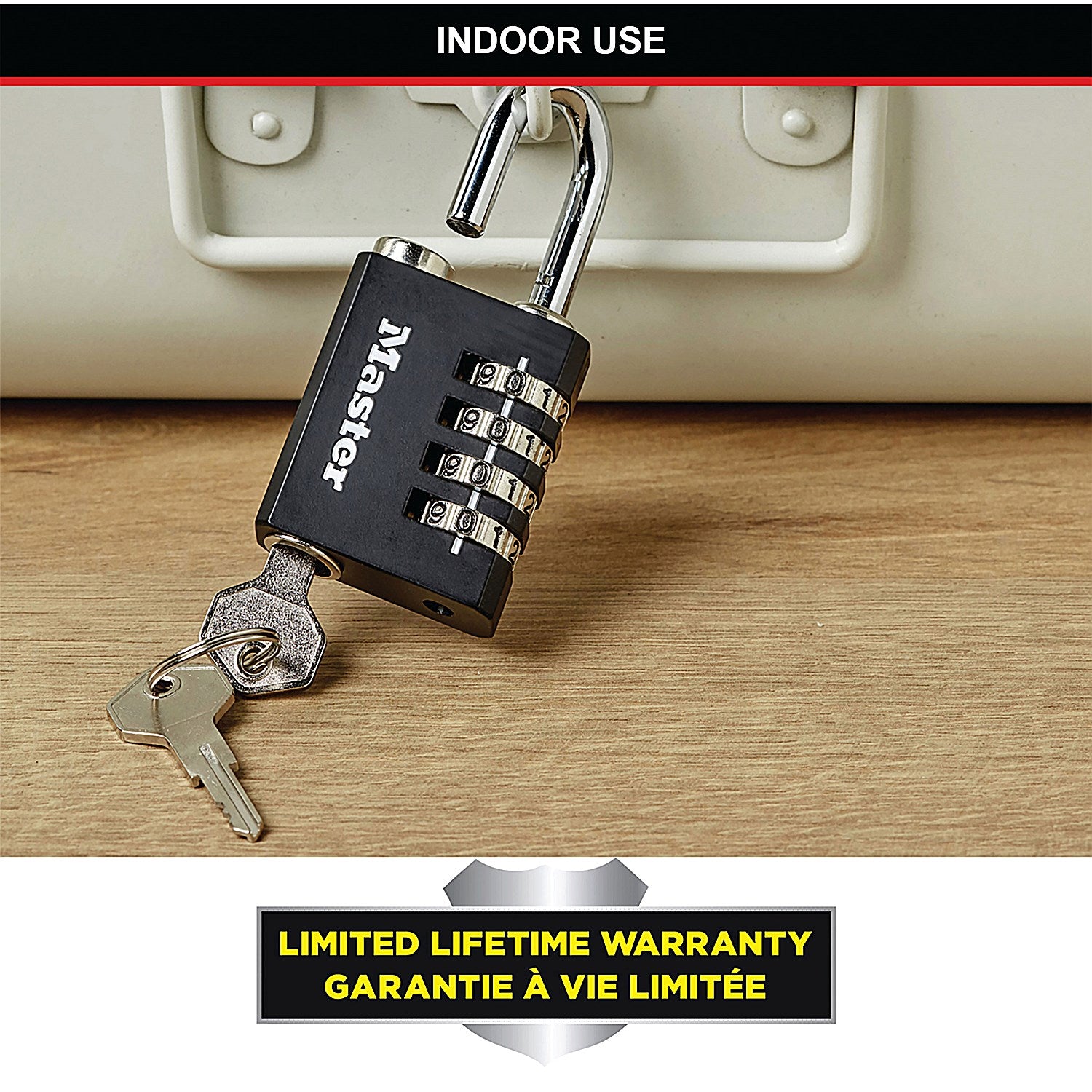 Master Lock Combi Padlock With Override Key, 28mm, Black