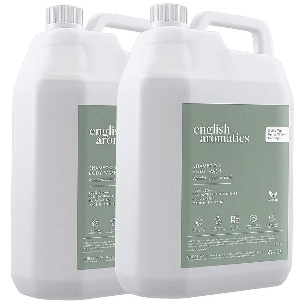 English Aromatics Refill Shampoo + Body Wash, 5 Litres, Pack of 2