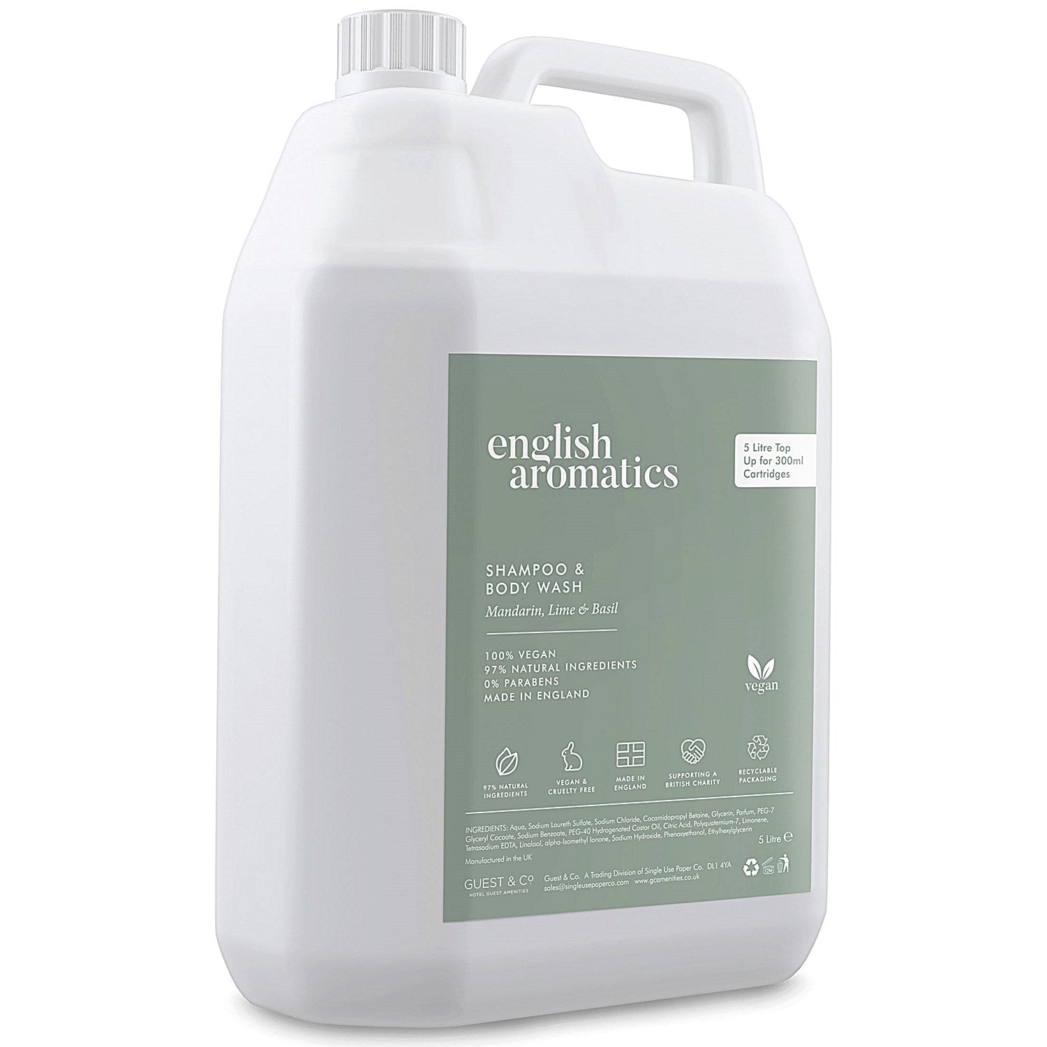 English Aromatics Refill Shampoo + Body Wash, 5 Litres, Pack of 2 Easy2Order : SGL19287