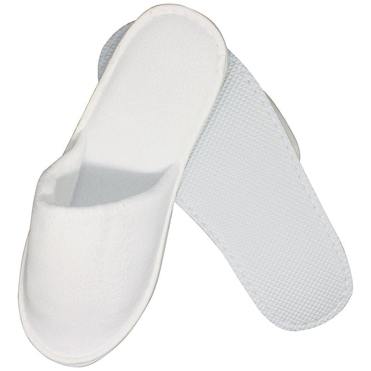 Economy White Terry Slipper in Paper Bands, Closed Toe, 30cm, EVA Sole, Pack of 200 Easy2Order : SGL38574
