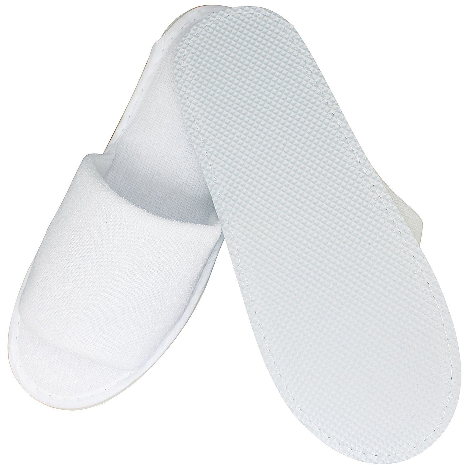 Economy White Terry Slipper in Paper Bands, Open Toe, 30cm, EVA Sole, Pack of 200 Easy2Order : SGL62157