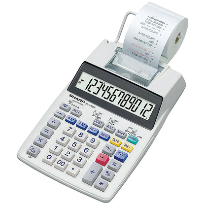 Sharp EL1750V Desktop Printing Calculator, 12 Digit, 2 Colour Printing, Grey