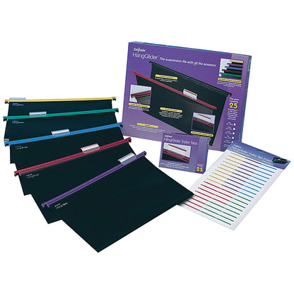 Snopake HangGlider Polypropylene Suspension Files, V Base, Foolscap, Assorted, Pack of 25