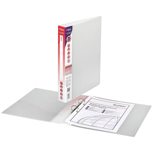 Snopake Executive Ring Binder, A4, 2 O-Ring, 25mm Capacity, Clear