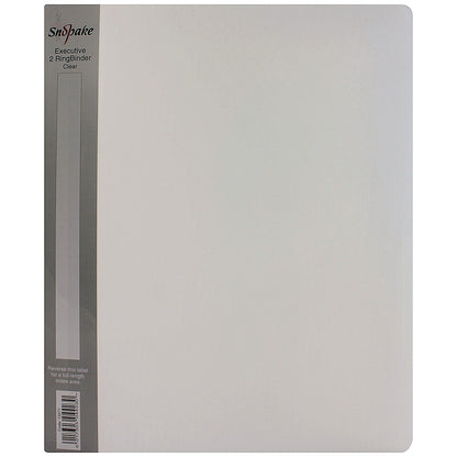 Snopake Executive Ring Binder, A4, 2 O-Ring, 25mm Capacity, Clear