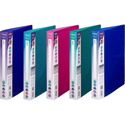 Snopake Ring Binder, A4, 2 O-Ring, 25mm Capacity, Assorted, Pack of 10