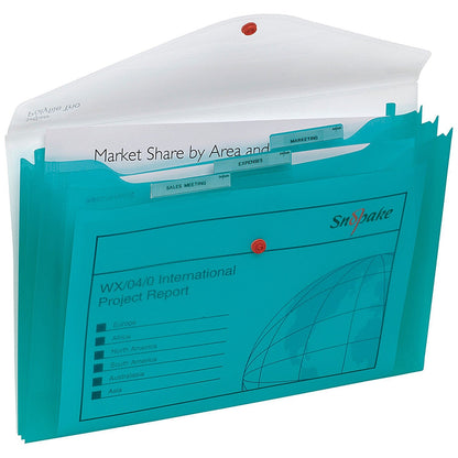 Snopake A4 Polyfile Trio Popper Wallets, Assorted, Pack of 5 ...