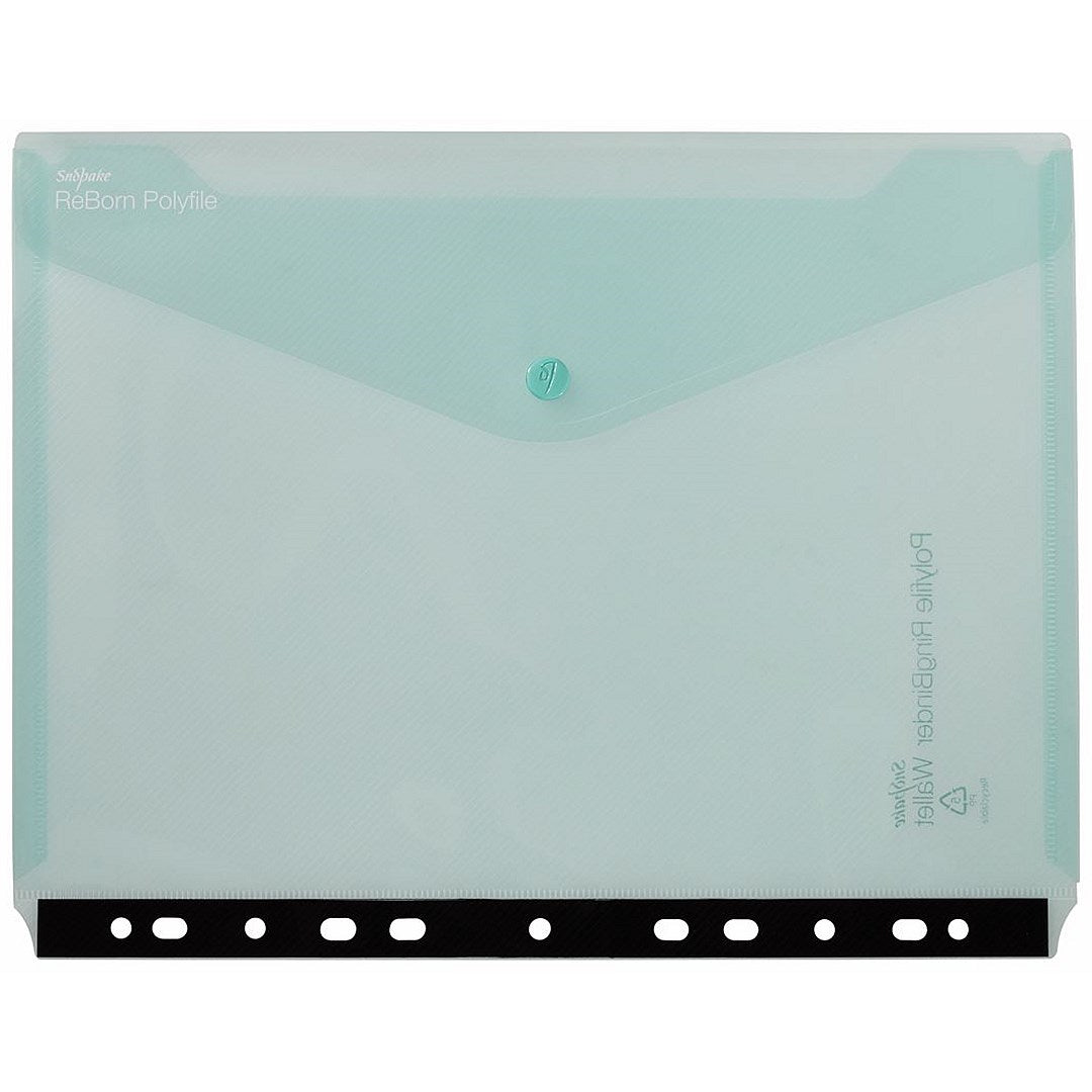 Snopake Reborn A4 Polyfile Ring Binder Wallet, 180 Micron, Side Opening, Assorted, Pack of 5