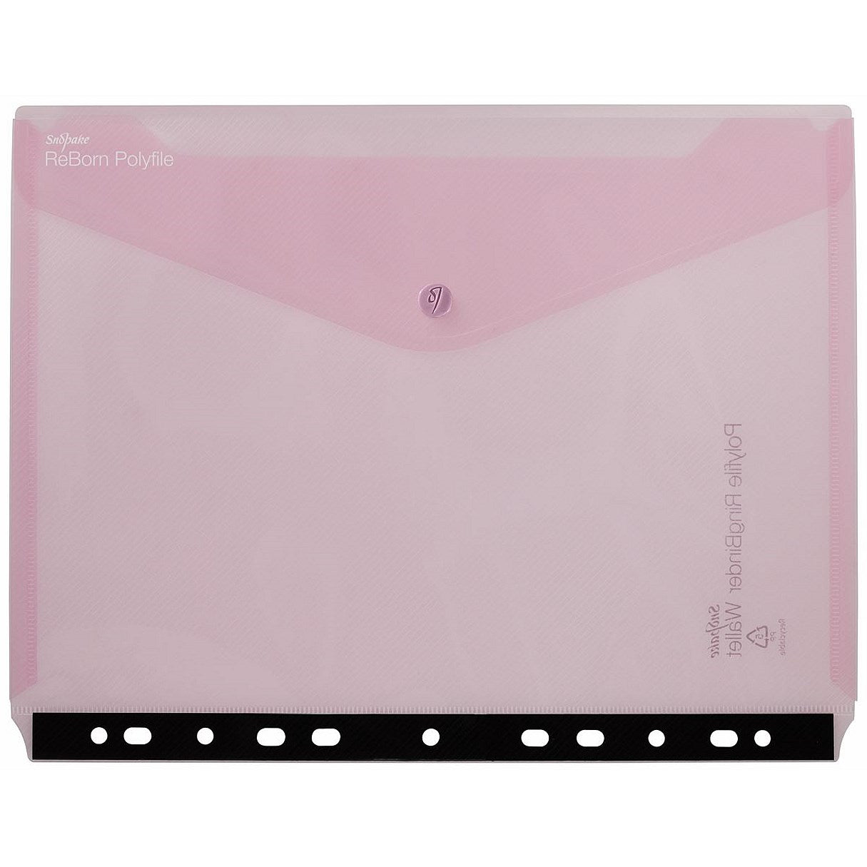 Snopake Reborn A4 Polyfile Ring Binder Wallet, 180 Micron, Side Opening, Assorted, Pack of 5