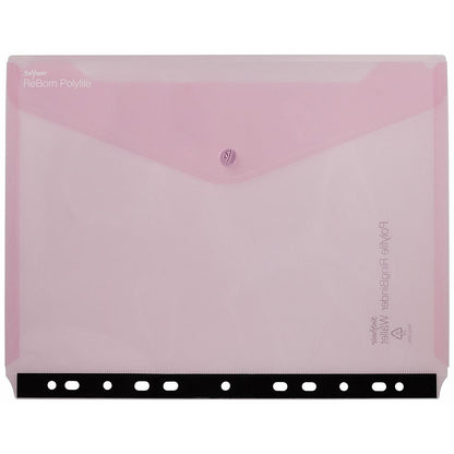 Snopake Reborn A4 Polyfile Ring Binder Wallet, 180 Micron, Side Opening, Assorted, Pack of 5