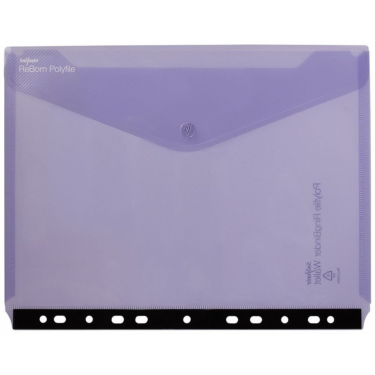 Snopake Reborn A4 Polyfile Ring Binder Wallet, 180 Micron, Side Opening, Assorted, Pack of 5
