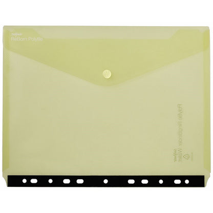 Snopake Reborn A4 Polyfile Ring Binder Wallet, 180 Micron, Side Opening, Assorted, Pack of 5