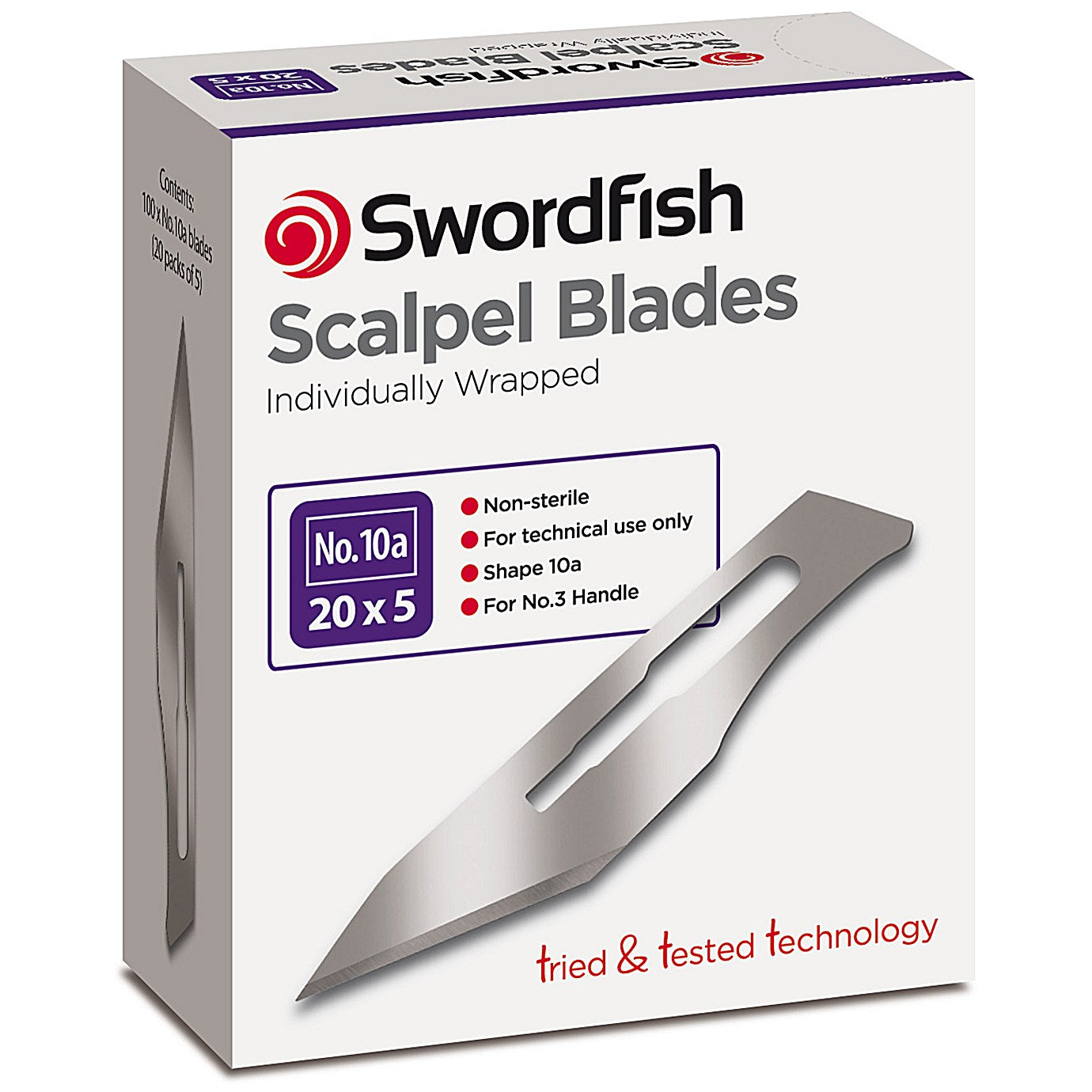 Swordfish Scalpel Blades No.10A Metal (100 Pack)