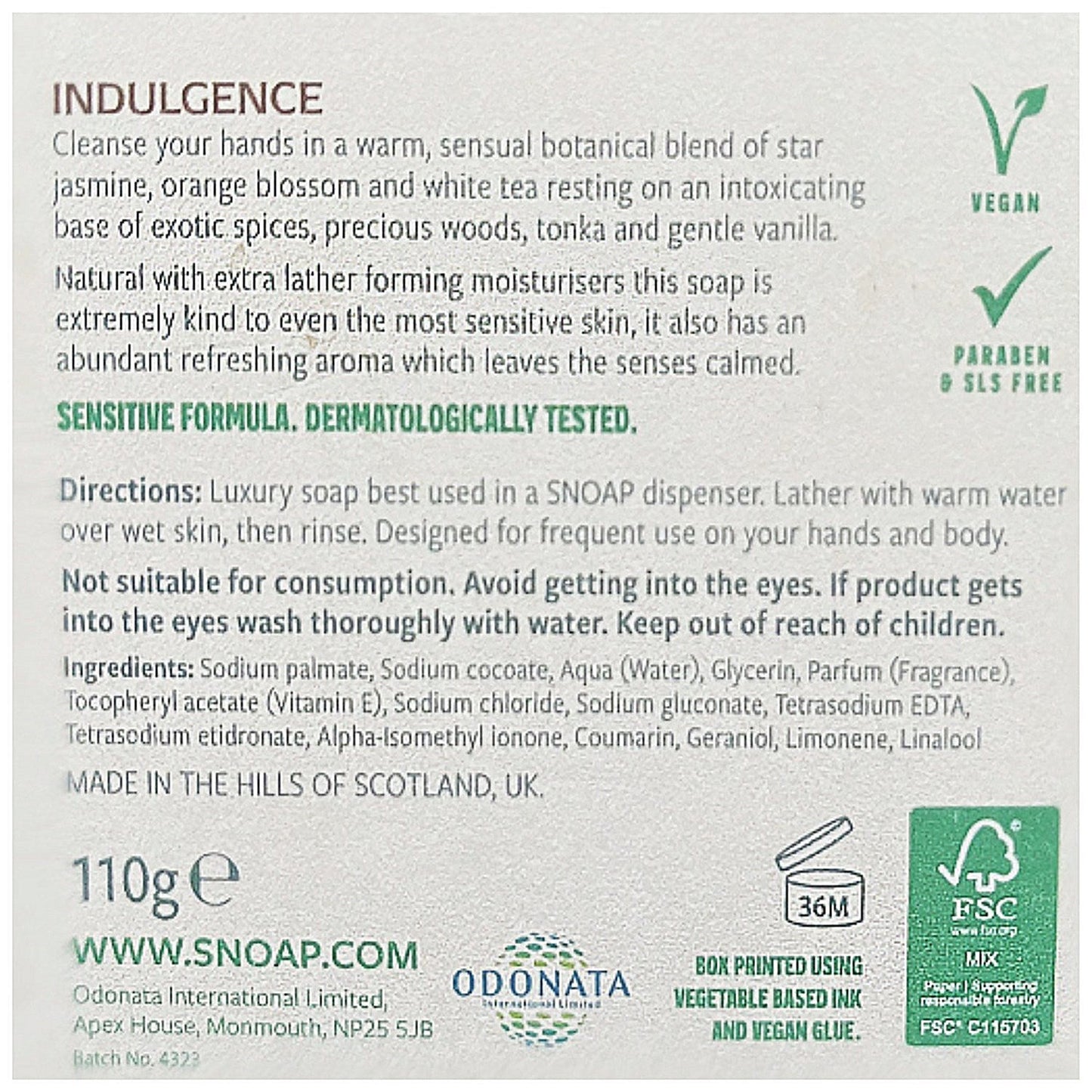 Snoap Indulgence White Tea with Vitamin E Soap LLIS1