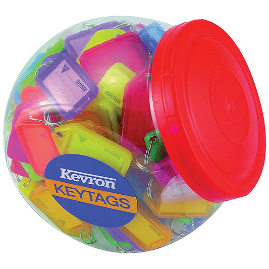 Kevron Plastic Clicktag Key Tag, Large, Assorted, Pack of 150