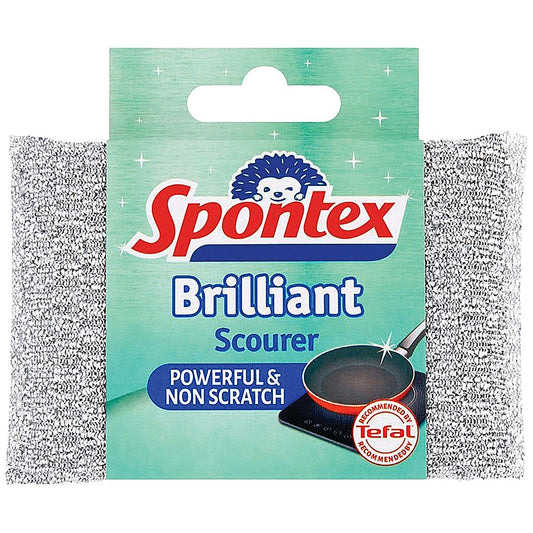 Spontex Brilliant Non-scratch Scourer Pad, 130x85mm, Silver
