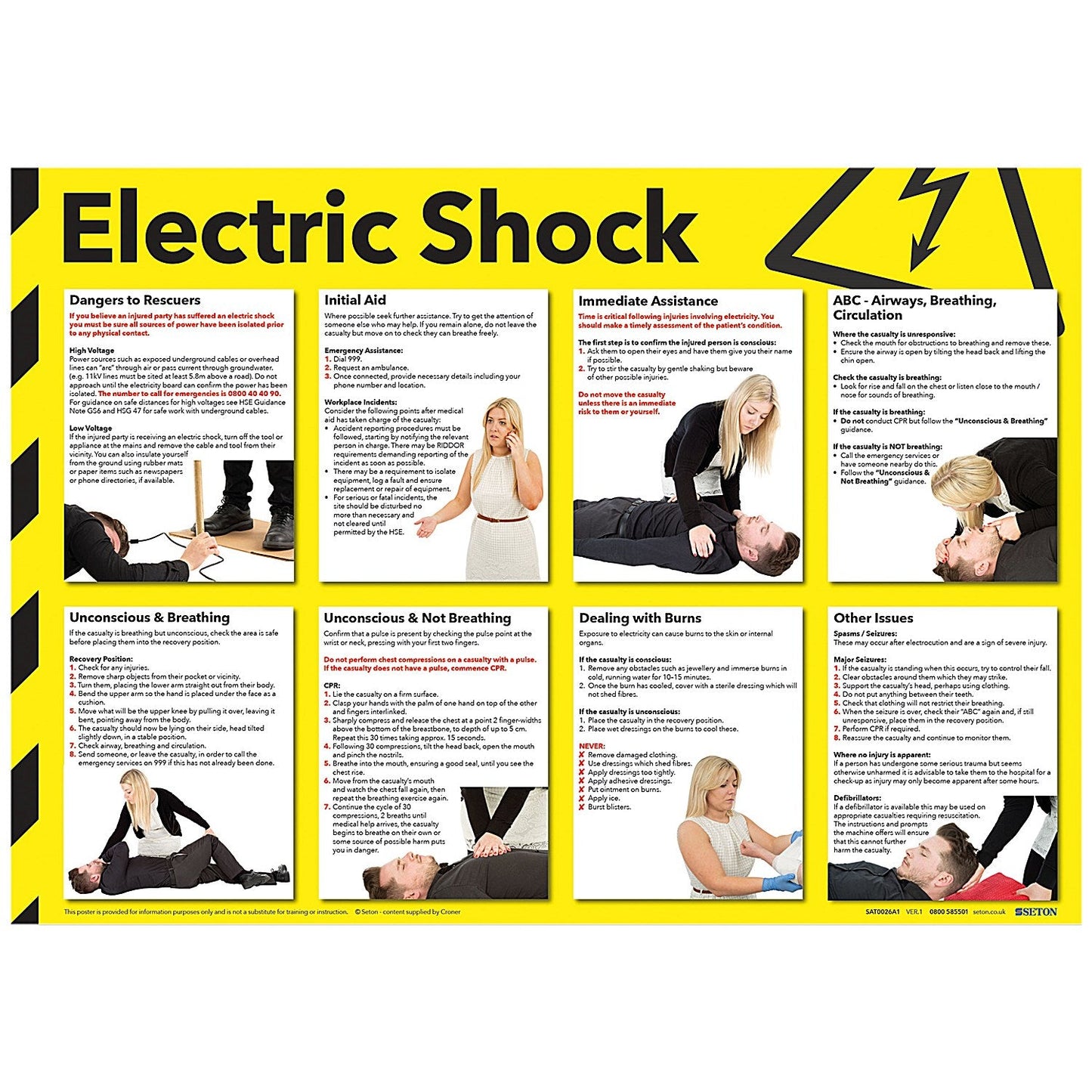Health and Safety Electric Shock Poster, A2 Easy2Order : SR11122