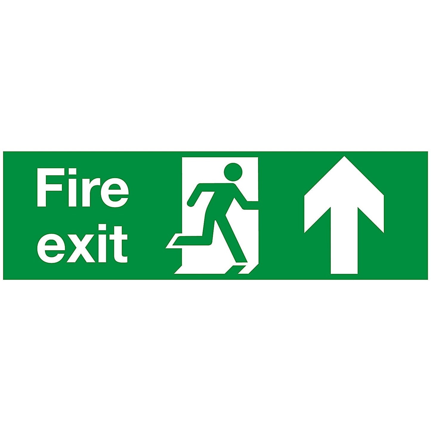 Safety Sign Fire Exit Running Man Arrow Up, 150x450mm, PVC Easy2Order : SR11130